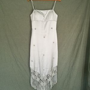 90s Sue Wong Crochet and Satinesque Gown size 6